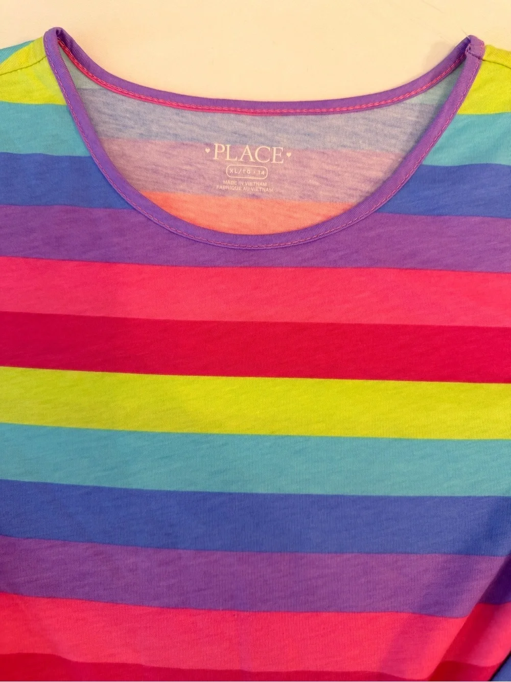 The Children’s Place Bright Rainbow Striped Long Sleeve Skater A-line Dress XL - Picture 3 of 14
